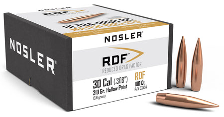 Nosler 53434 RDF Reduced Drag Factor .30 Caliber 210gr HPBT 100/Box