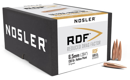 Nosler 54722 RDF Reduced Drag Factor 6.5 Creedmoor 130gr HPBT 500/Box