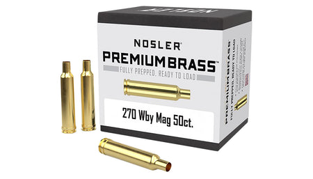 Nosler 10147 Unprimed Premium Brass Cases 270 Wthby Mag 50-Count