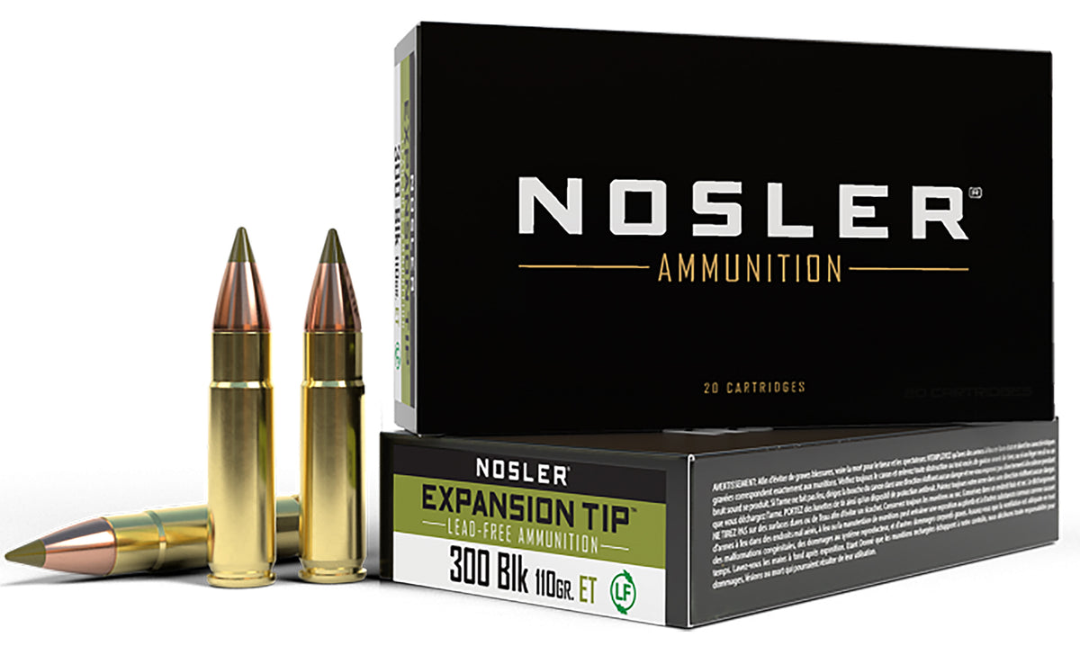 Nosler .300 AAC Blackout Expansion Tip 110 grain E-Tip Lead-Free ammunition