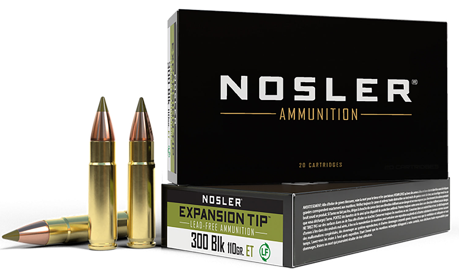 Nosler .300 AAC Blackout Expansion Tip 110 grain E-Tip Lead-Free ammunition
