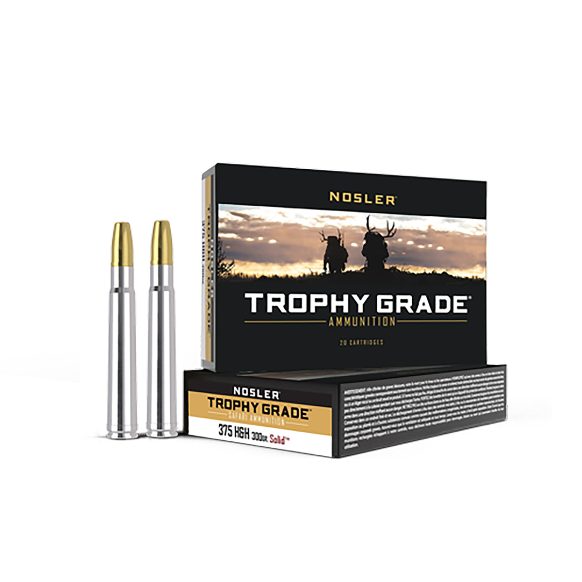 Nosler Trophy Grade Safari Nosler Solid 300 Grain .375 H&H Mag 2550 fps 054041406086