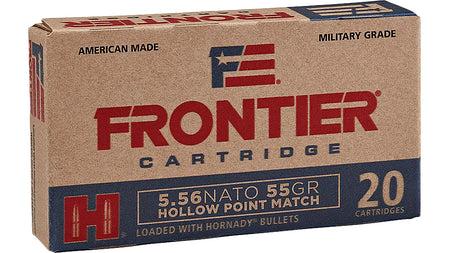 Frontier Cartridge 5.56x45mm NATO Lake City Centerfire Rifle Match 55 grain Hollow Point Match ammunition