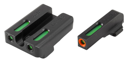 TruGlo TFX Pro TG13SG2PC Black Green Tritium & Fiber Optic Orange Outline Pistol Sight Set