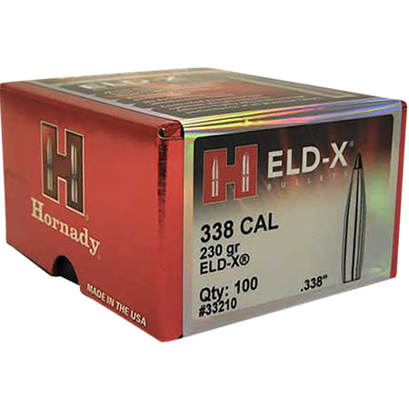Hornady 33210 ELD-X .338 230 Grain Hunting Bullets 100 Per Box