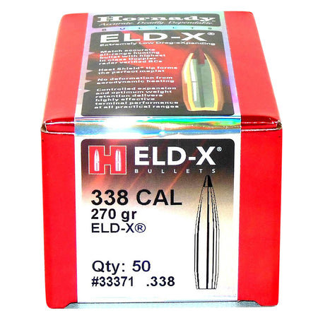 Hornady 33371 ELD-X .338 270 Grain Hunting Bullets 50 Per Box