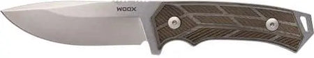WOOX Rock62 Fixed Blade Stonewashed Grey Micarta Checkered Handle Knife