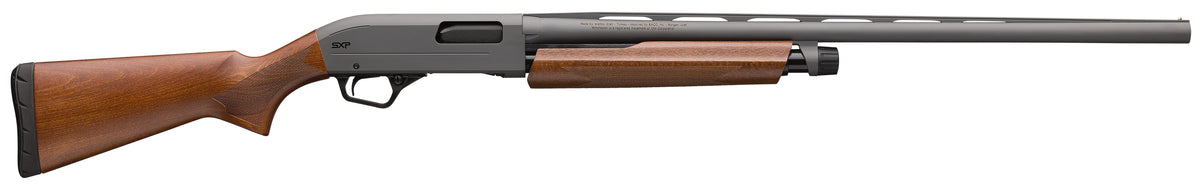 Winchester Repeating Arms 512480391 SXP High Grade 12 Gauge Pump 3" 4- 2.75" Shells 26" Black Chrome Vent Rib Barrel, Engraved Gloss Blued Aluminum Receiver, Fixed Grade II Oiled Walnut Stock, Invecto
