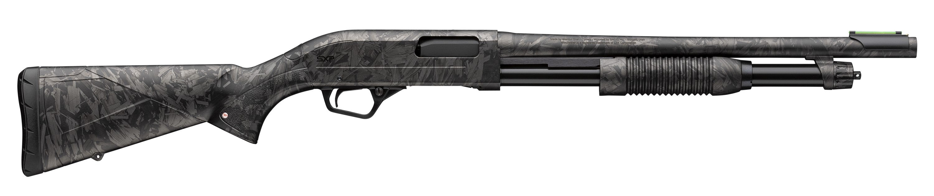 Winchester Repeating Arms 512457695 SXP Defender Compact 20 Gauge Pump 3" 5, 2 3/4" Shells 18" Forged Carbon Hydrodip Steel Barrel, Aluminum Receiver, Fixed Forged Carbon Hydrodip Synthetic Stock