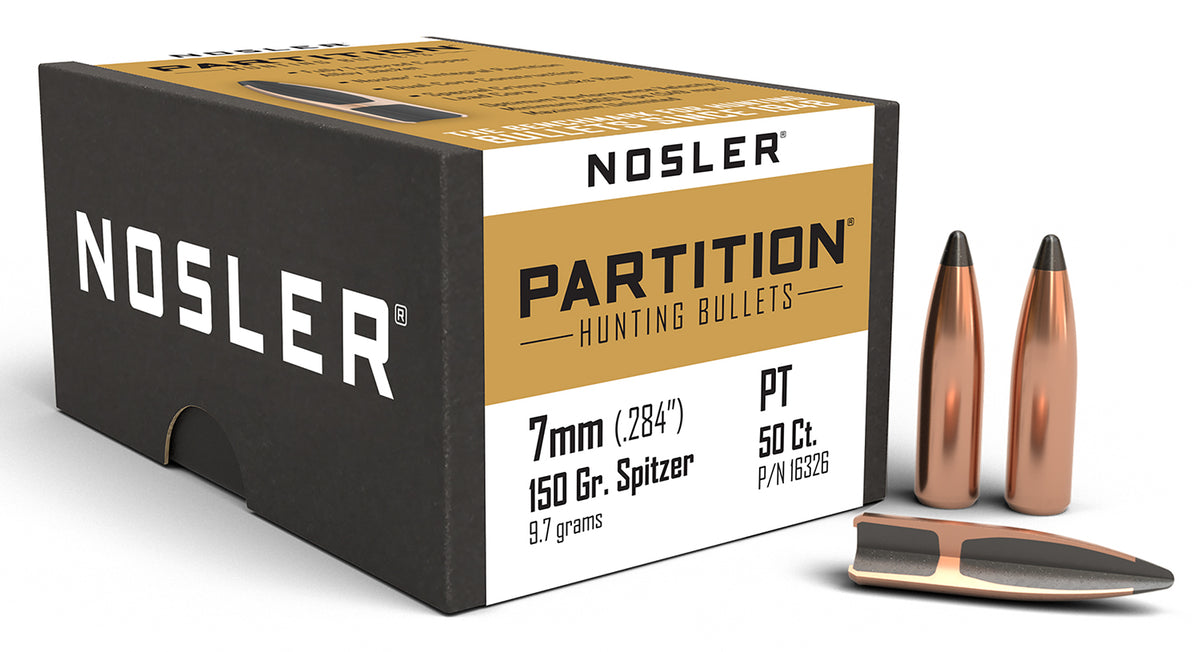 Nosler 16326 Partition 7mm Caliber 150 Grain Spitzer Bullets 50/Box