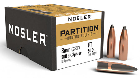 Nosler 35277 Partition 8mm Cal 200 Grain Spitzer Bullets 50/Box