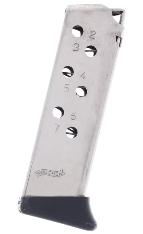 .32 ACP 7rd Nickel Finger Rest Magazine for PPK