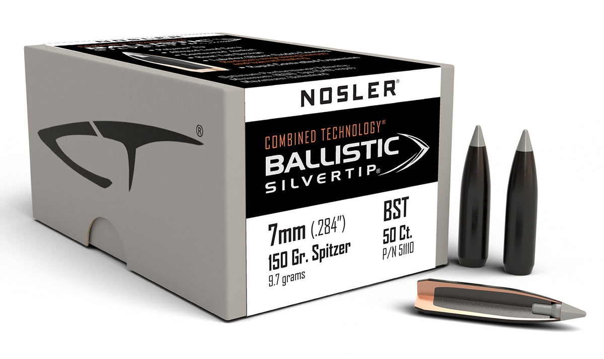 Nosler 51110 Combined Technology Ballistic Silvertip 7mm 150 Grain Bullets 50/Box