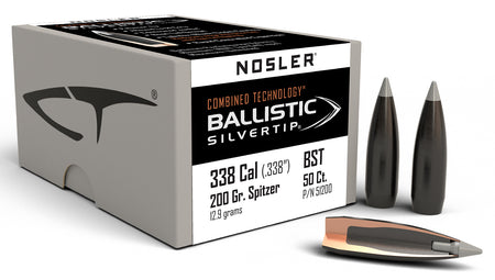Nosler 51200 Combined Technology Ballistic Silvertip 338 Caliber 200 Grain Bullets 50/Box
