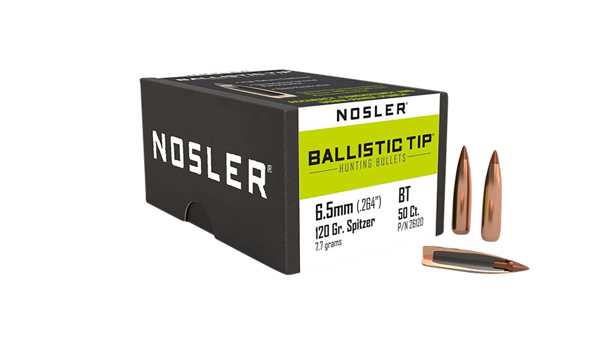 Nosler 26120 Ballistic Tip 6.5mm 120 Grain Polymer Tip Spitzer 50/Box