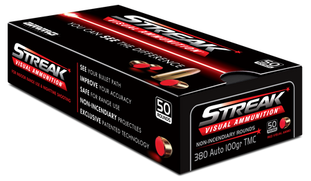 Ammo Inc .380 ACP/Auto Streak Visual (RED) 100 grain Total Metal Case ammunition