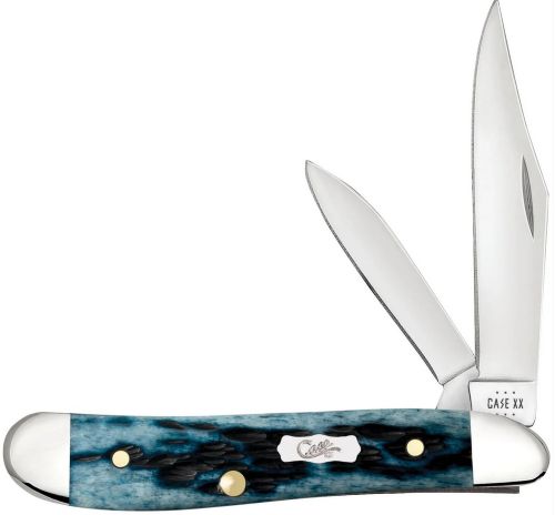Case Knives Mediterranean Blue Bone Peanut Pocket Worn Knife