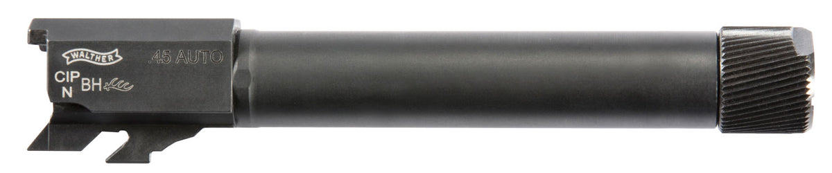 Walther PPQ 45 ACP 4.6" Threaded Polygonal Rifled Steel Replacement Barrel, Black