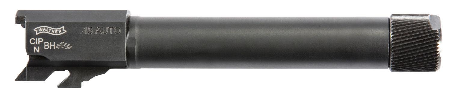 Walther PPQ 45 ACP 4.6" Threaded Polygonal Rifled Steel Replacement Barrel, Black