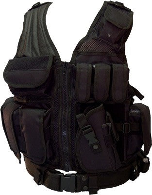 Red Rock Cross Draw Vest Black MOLLE Pistol and Rifle Mag Pouches