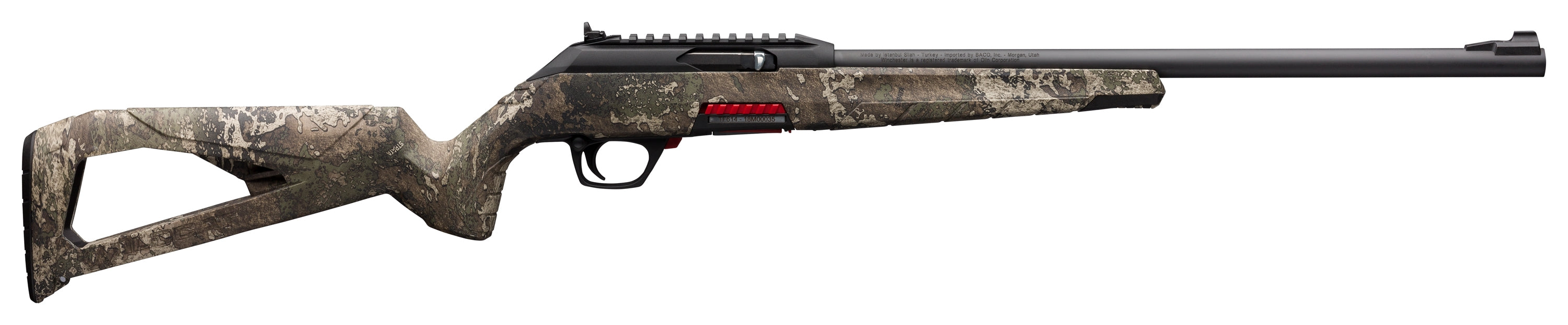 Winchester Repeating Arms 521110102 Wildcat Full Size 22 LR 10+1 18" Matte Blued Sporter Barrel, Picatinny Rail Matte Black Polymer Receiver, TrueTimber Strata Skeletonized Synthetic Stock, Ambidextr