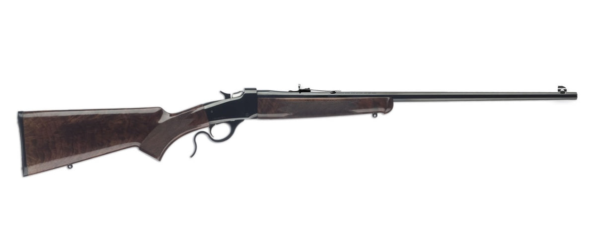 Winchester Repeating Arms 524100102 Model 1885 Low Wall Hunter Full Size 22 LR 1rd 24" Brushed Polish Blued Octagon Barrel, Brushed Polish Blued Drilled & Tapped Steel Receiver, Satin Walnut Fixed Sto