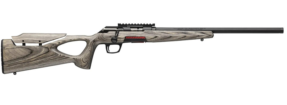 Winchester Repeating Arms 525227102 Xpert Target 22 LR 10+1 18" Matte Black Threaded Bull Barrel, Matte Black Picatinny Rail Steel Receiver, Gray Adj Comb & LOP Thumbhole Laminate Stock