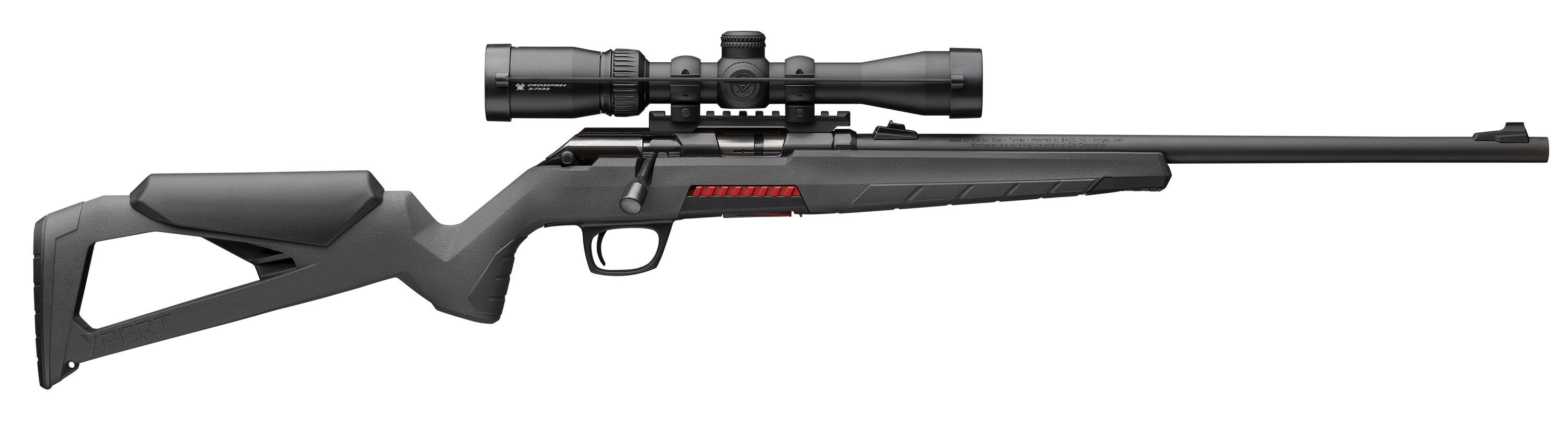 Winchester Repeating Arms 525233186 Xpert w/Optic Full Size 17 WSM 8+1 18" Matte Black Sporter Barrel, Drilled & Tapped Steel Receiver, Gray Synthetic Molded Stock, Vortex Crossfire II 2-7x32mm Scope