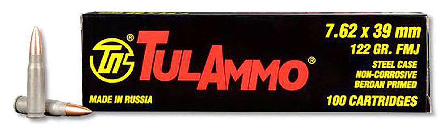 Tulammo 7.62x39mm TULAMMO 122 grain Full Metal Jacket ammunition