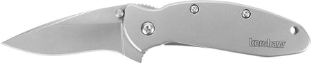 Kershaw 1620FL Scallion Folding Knife 2.40" Plain Drop Point 420HC SS Blade 410 Stainless Handle & Pocket Clip