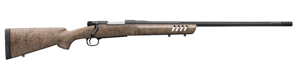 Winchester Guns 535243299 Model 70 Long Range 6.8 Western 4+1 24" Matte Black Black Webbed Tan Fixed Bell & Carlson w/Aluminum Bedding Stock Right Hand (Full Size)