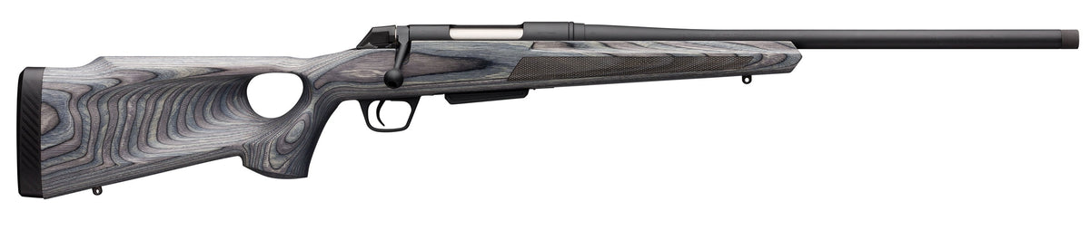 Winchester Guns 535727212 XPR Thumbhole Varmint SR 243 Win 3+1 Cap 24" TB Blued Perma-Cote Rec Matte Black Laminate Fixed Thumbhole Stock Right Hand with MOA Trigger System (Full Size) No Sights