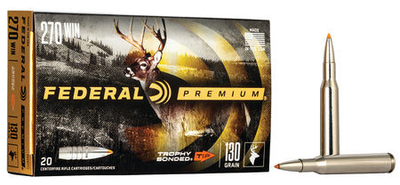 Federal Premium Trophy Bonded Tip 130 Grain .270 Winchester 3060 fps 029465099589