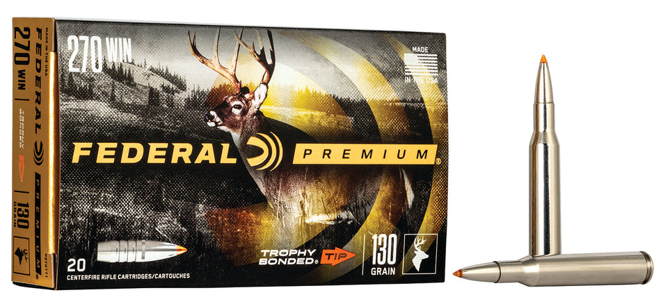 Federal Premium Trophy Bonded Tip 130 Grain .270 Winchester 3060 fps 029465099589