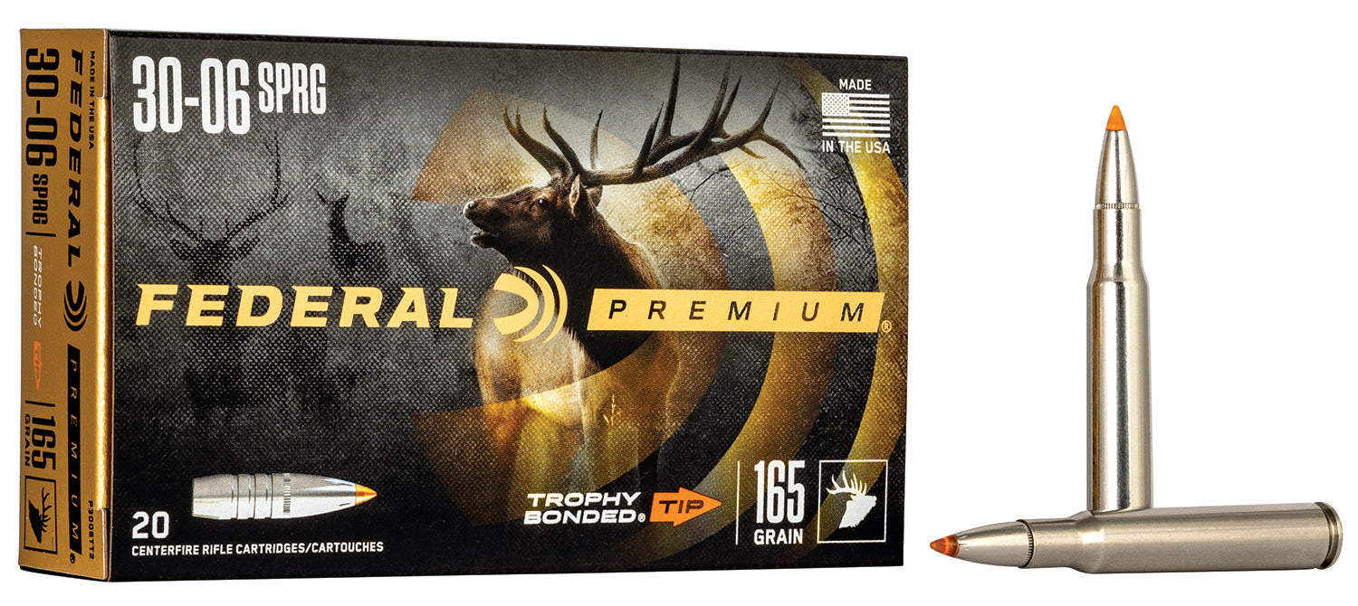 Federal Premium Trophy Bonded Tip 165 Grain .30-06 Springfield 2800 fps 029465099565