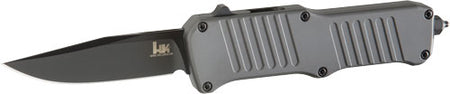 Hogue HK Mini Incursion 2.95in OTF Auto Clip Point Aluminum Frame Matte Gray