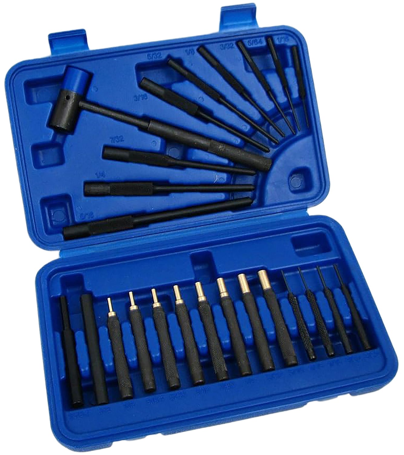 DAC GMPUNCH24 24-Piece Drive Pin & Roll Punch Set with Nylon/Steel Reversible Hammer
