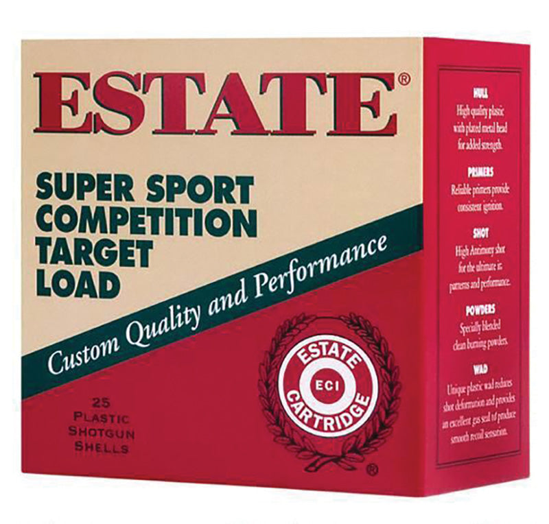 Estate Cartridge 12 Gauge Shotgun Ammo Super Sport Competition Target 2.75 in 1-1/8 oz #8