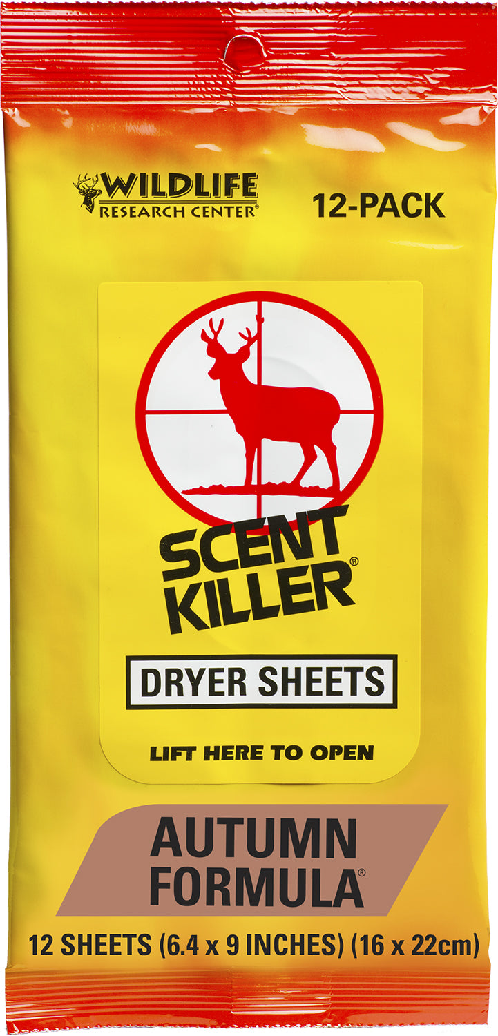 Wildlife Research 580 Autumn Scent Odor Eliminator Dryer Sheets for Hunting 12 Pack