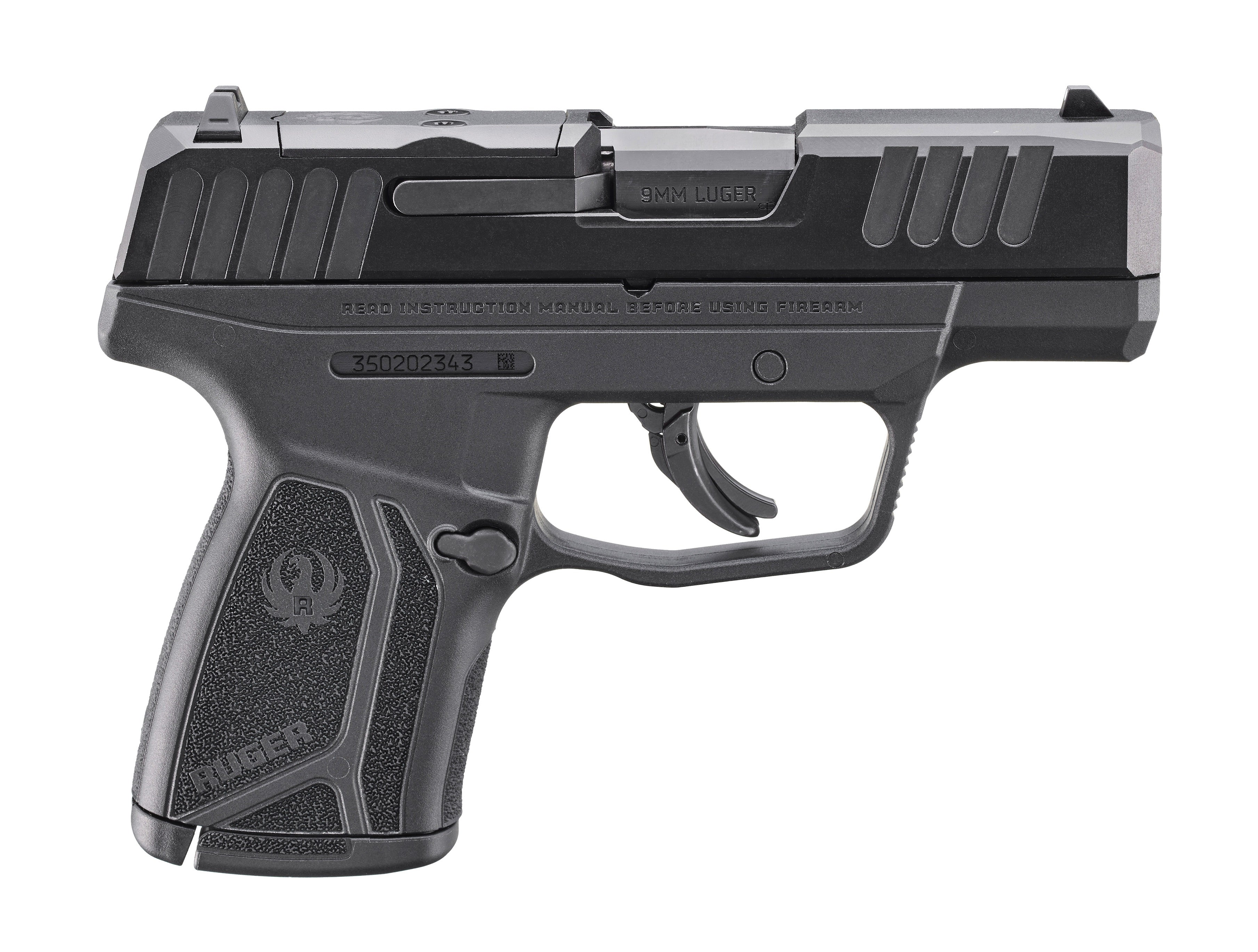 Ruger 3514 Max-9 9mm Luger 12+1 3.20" Black Oxide Alloy Steel Barrel, Black Oxide Alloy Steel Optic Ready/Serrated Slide, Black Polymer Frame, Shield RMSc/JPoint Footprint
