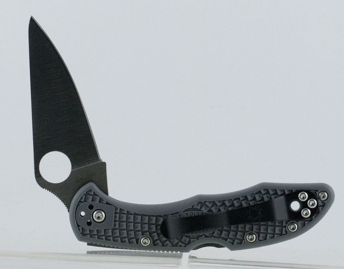 Spyderco C11FPGY Delica 4 Lightweight Folding Knife 2.88" VG-10 Plain Edge Drop Point SS Blade Gray FRN Handle