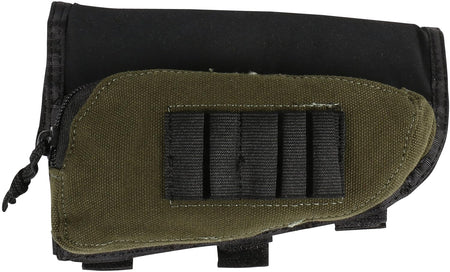 Allen 20550 5-Round Rifle Buttstock Shell Holder, Black/Green, Hook and Loop Strap