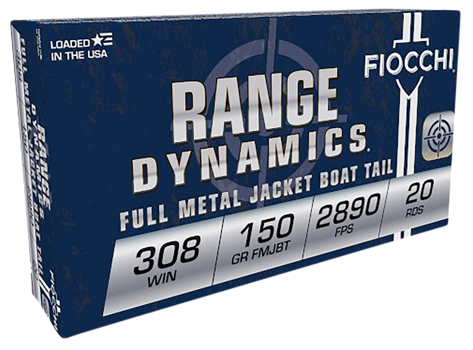 Fiocchi Range Dynamics, Range Dynamics Full Metal Jacket, Full Metal Jacket Boat Tail 150150 Grain .308 Win / 7.62x51mm 2890 fps 762344705620