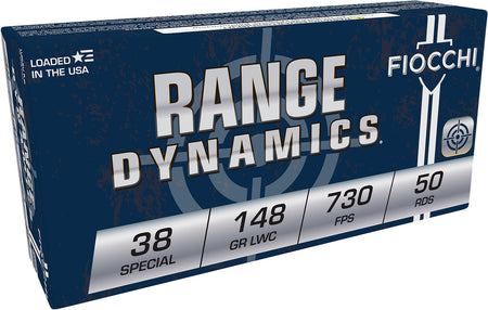 Fiocchi .38 Special Range Dynamics 148 grain Lead Wadcutter ammunition