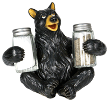 Rivers Edge Bear Novelty Salt & Pepper Shaker Set Hand Painted Poly Resin