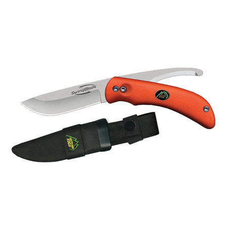 Outdoor Edge Orange Swing Blade Knife with Nylon Sheath