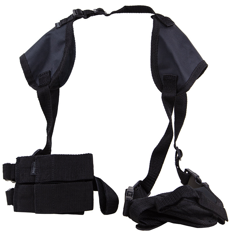 Bulldog WSHD15 Deluxe Shoulder Holster Harness Black Nylon 1911 Style Pistol Ambi w/Double Mag Pouch