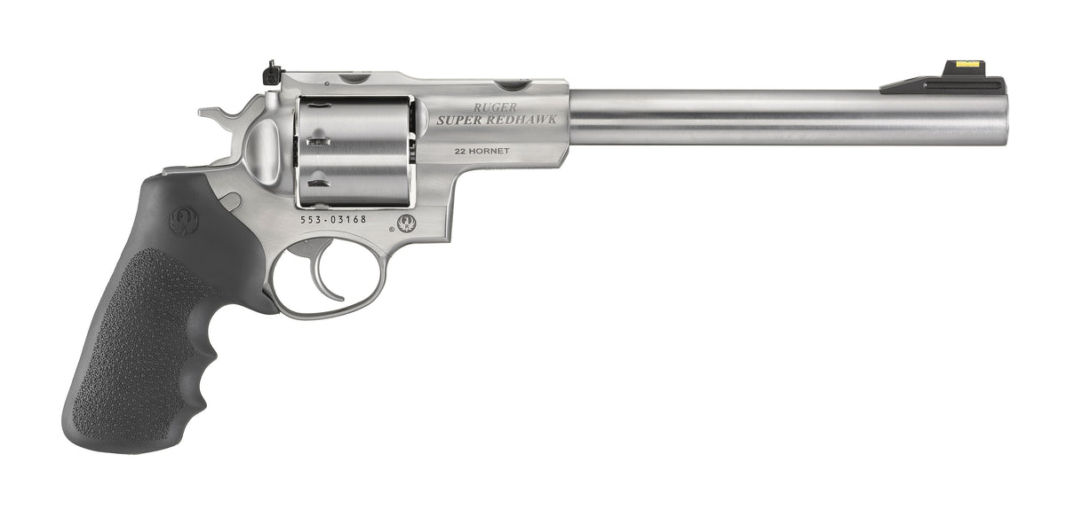 Ruger 5526 Super Redhawk 22 Hornet 8rd 9.50" Satin Stainless Steel Barrel, Cylinder & Frame, Black Hogue Tamer Monogrip Grip, Transfer Bar Safety