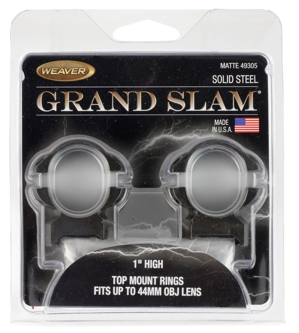 Weaver Mounts Grand Slam Rings 1" High Matte Black