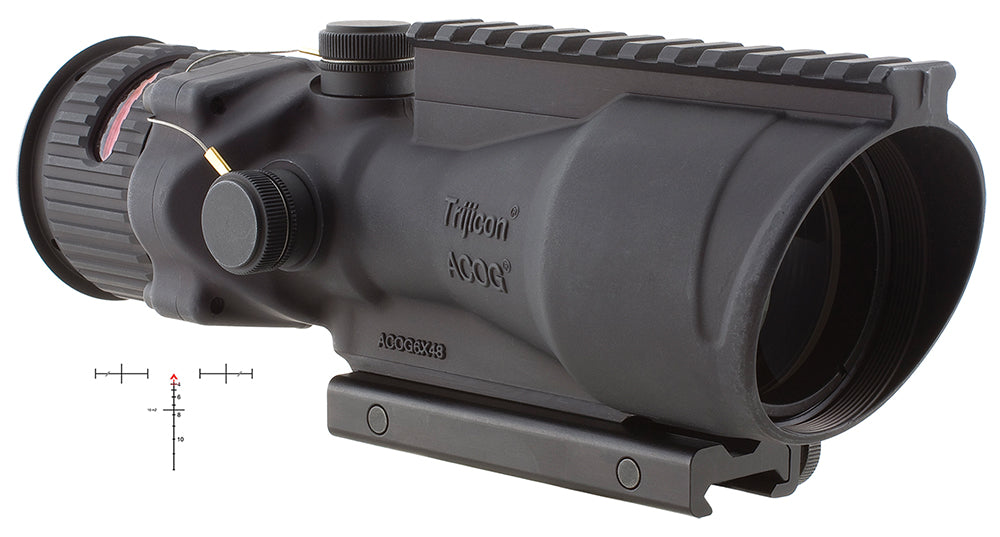 Trijicon 100002 ACOG Black Hardcoat 6x48mm Red Chevron Illuminated .308/7.62 Riflescope